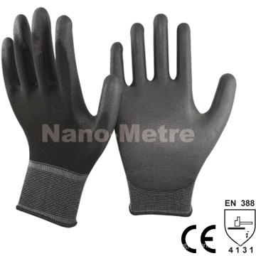 NMSAFETY 13 Gauge Nylon Liner Schwarz PU Handschuh mit Handschuhen